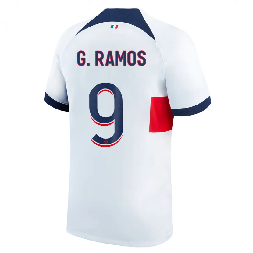 Danxen Niño Camiseta Gonçalo Ramos #9 Blanco 2ª Equipación 2023/24 La Camisa