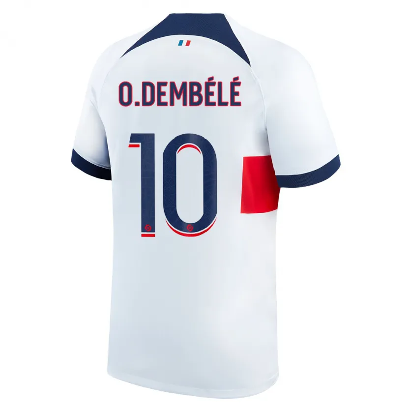 Danxen Niño Camiseta Ousmane Dembélé #10 Blanco 2ª Equipación 2023/24 La Camisa