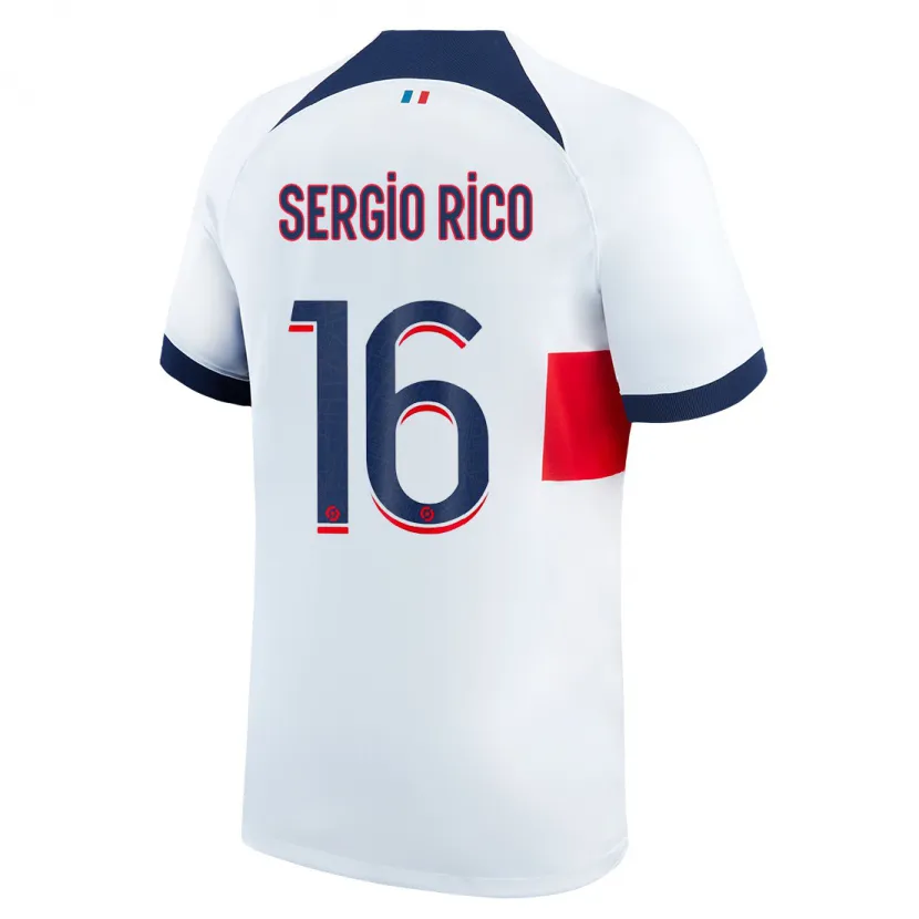 Danxen Niño Camiseta Sergio Rico #16 Blanco 2ª Equipación 2023/24 La Camisa