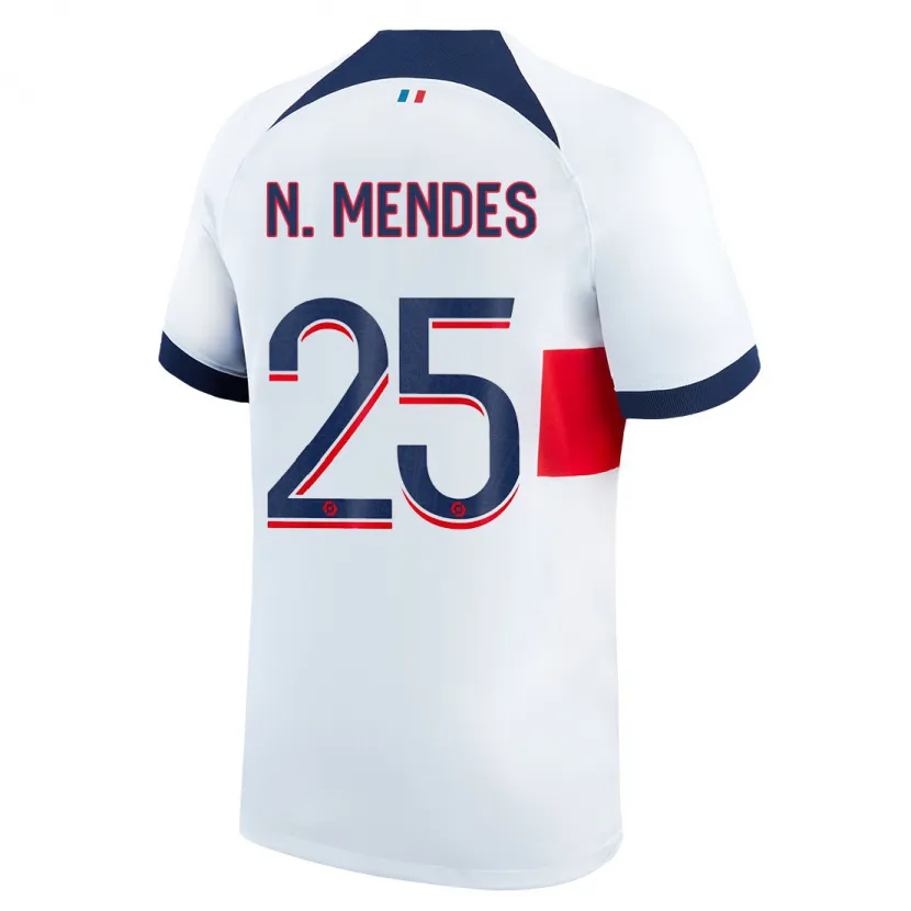 Danxen Niño Camiseta Nuno Mendes #25 Blanco 2ª Equipación 2023/24 La Camisa