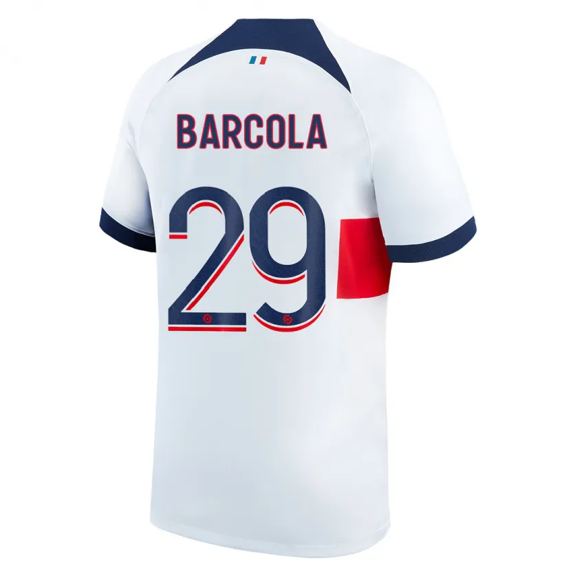 Danxen Niño Camiseta Bradley Barcola #29 Blanco 2ª Equipación 2023/24 La Camisa