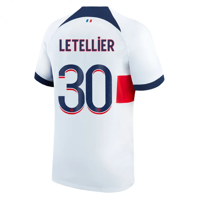 Danxen Niño Camiseta Alexandre Letellier #30 Blanco 2ª Equipación 2023/24 La Camisa