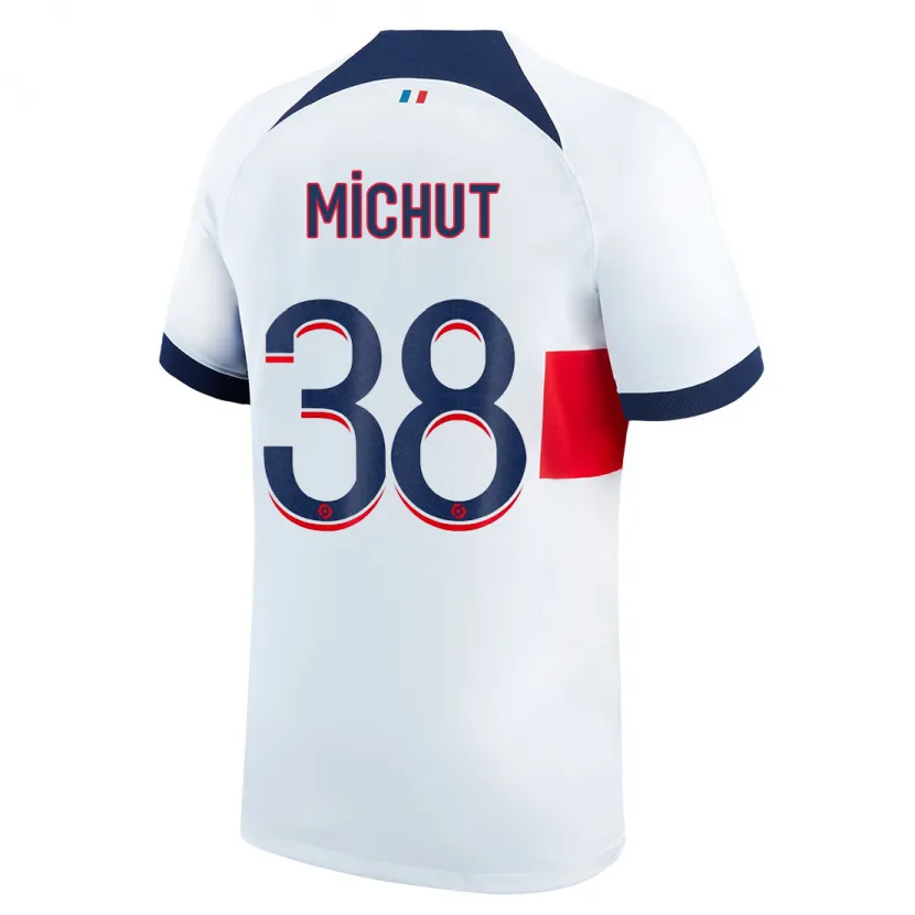 Danxen Niño Camiseta Edouard Michut #38 Blanco 2ª Equipación 2023/24 La Camisa