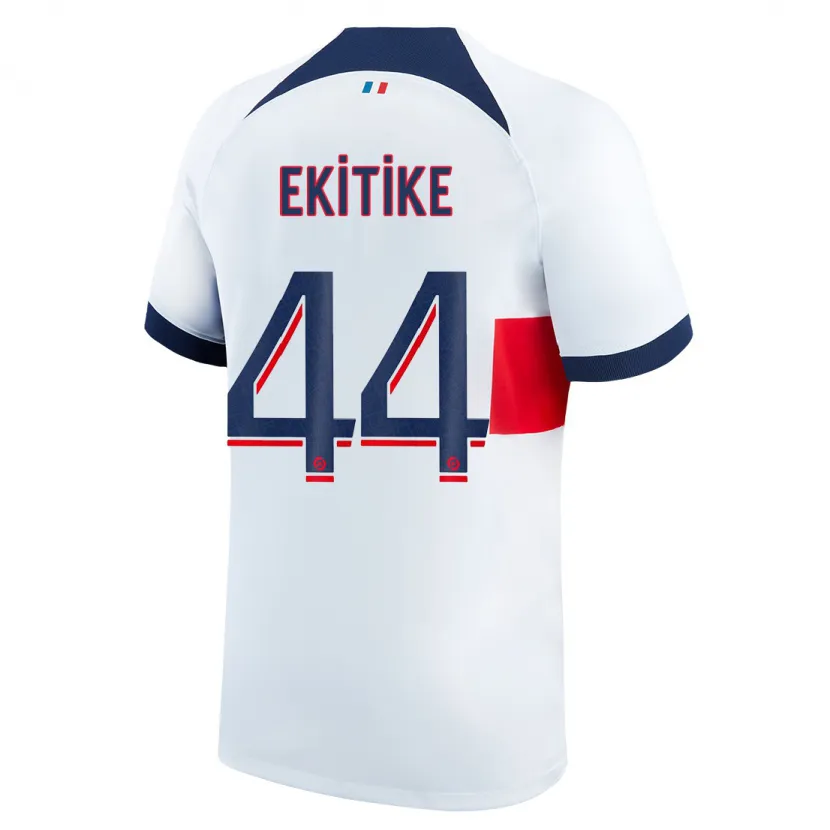 Danxen Niño Camiseta Hugo Ekitiké #44 Blanco 2ª Equipación 2023/24 La Camisa