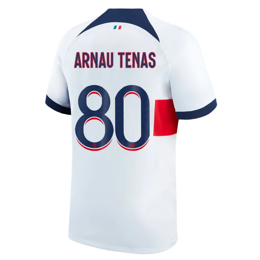 Danxen Niño Camiseta Arnau Tenas #80 Blanco 2ª Equipación 2023/24 La Camisa