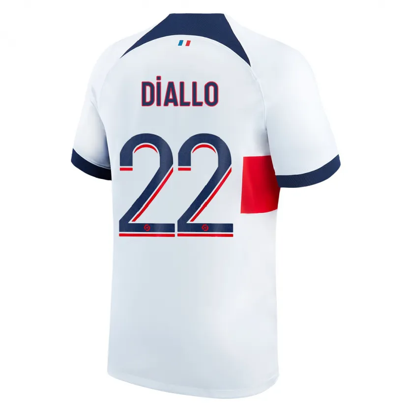 Danxen Niño Camiseta Abdou Diallo #22 Blanco 2ª Equipación 2023/24 La Camisa