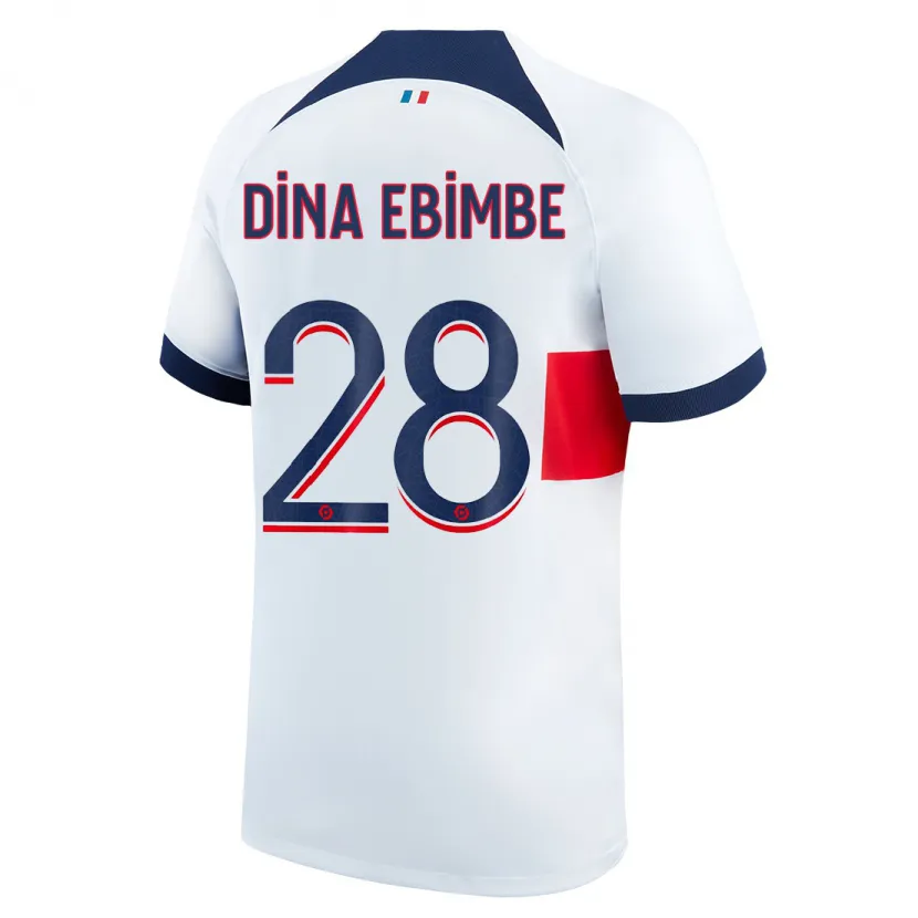 Danxen Niño Camiseta Eric Junior Dina Ebimbe #28 Blanco 2ª Equipación 2023/24 La Camisa