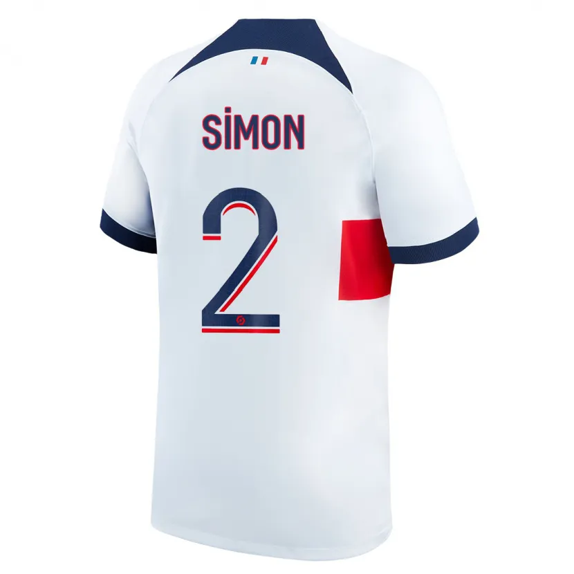 Danxen Niño Camiseta Benedicte Simon #2 Blanco 2ª Equipación 2023/24 La Camisa