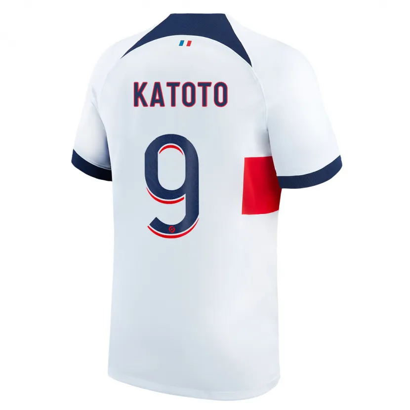 Danxen Niño Camiseta Marie-Antoinette Katoto #9 Blanco 2ª Equipación 2023/24 La Camisa