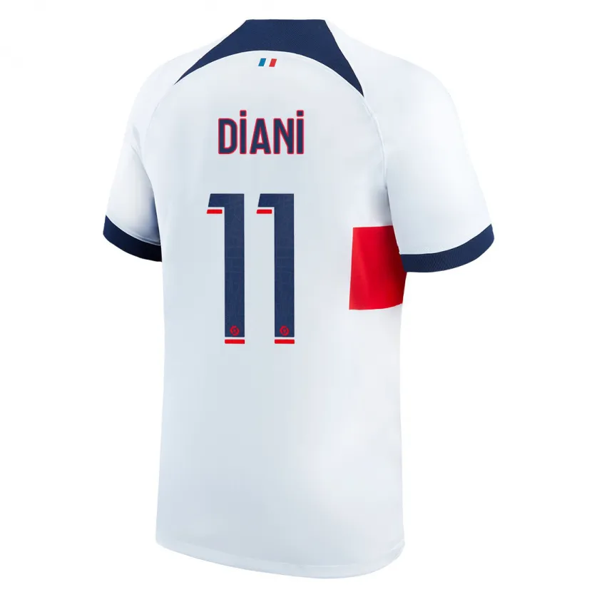 Danxen Niño Camiseta Kadidiatou Diani #11 Blanco 2ª Equipación 2023/24 La Camisa