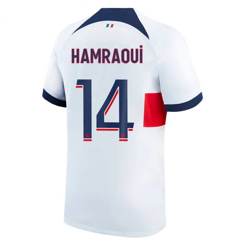 Danxen Niño Camiseta Kheira Hamraoui #14 Blanco 2ª Equipación 2023/24 La Camisa