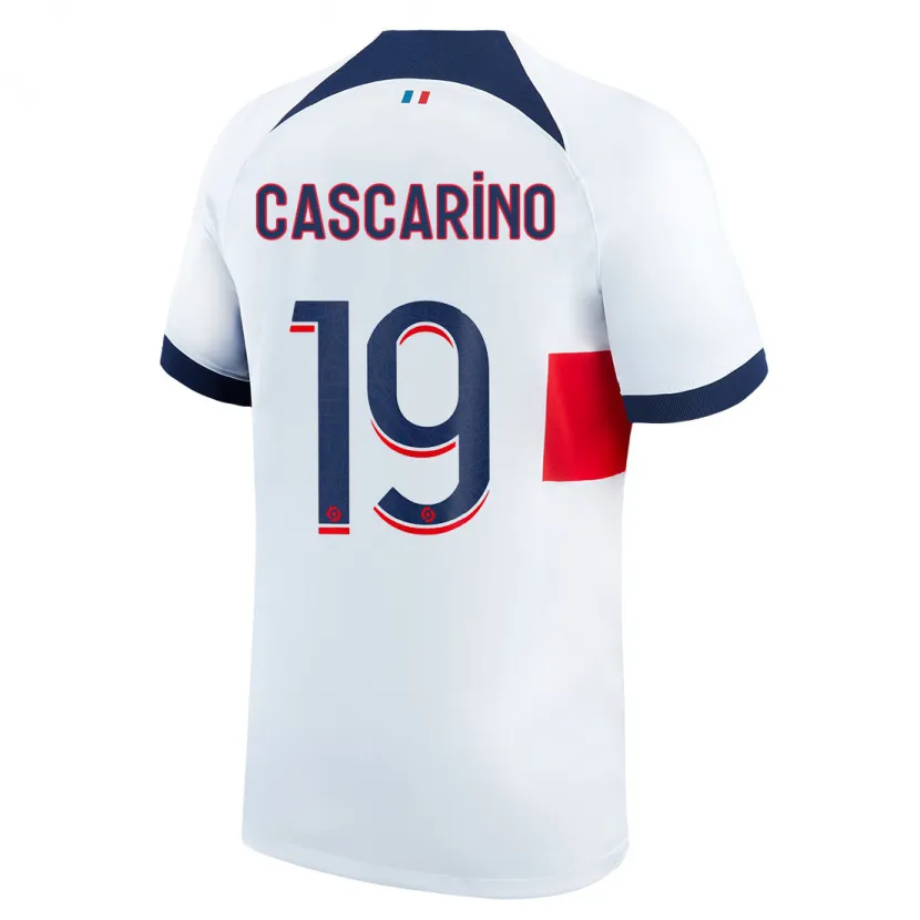 Danxen Niño Camiseta Estelle Cascarino #19 Blanco 2ª Equipación 2023/24 La Camisa