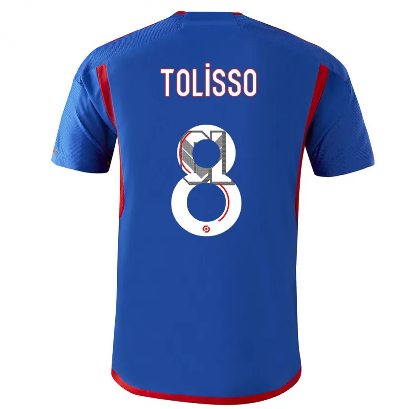 Danxen Niño Camiseta Corentin Tolisso #8 Azul Rojo 2ª Equipación 2023/24 La Camisa