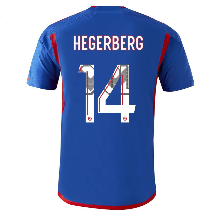 Danxen Niño Camiseta Ada Hegerberg #14 Azul Rojo 2ª Equipación 2023/24 La Camisa