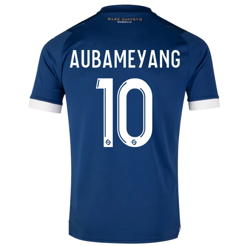 Danxen Niño Camiseta Pierre-Emerick Aubameyang #10 Azul Oscuro 2ª Equipación 2023/24 La Camisa