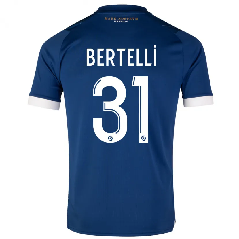 Danxen Niño Camiseta Ugo Bertelli #31 Azul Oscuro 2ª Equipación 2023/24 La Camisa