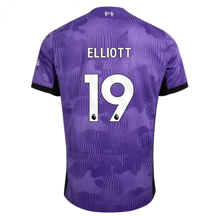 Danxen Niño Camiseta Harvey Elliott #19 Púrpura Equipación Tercera 2023/24 La Camisa