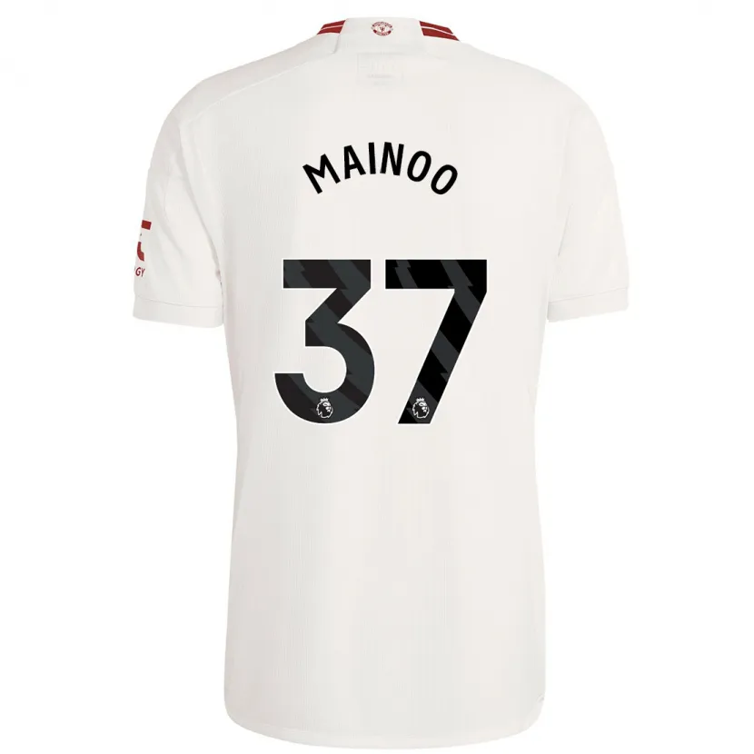 Danxen Niño Camiseta Kobbie Mainoo #37 Blanco Equipación Tercera 2023/24 La Camisa