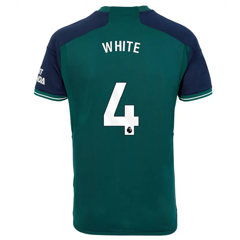 Danxen Niño Camiseta Ben White #4 Verde Equipación Tercera 2023/24 La Camisa