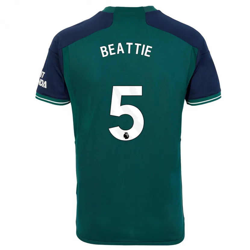 Danxen Niño Camiseta Jen Beattie #5 Verde Equipación Tercera 2023/24 La Camisa