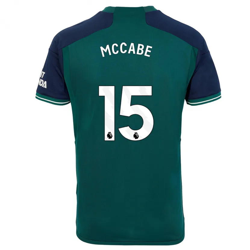 Danxen Niño Camiseta Katie Mccabe #15 Verde Equipación Tercera 2023/24 La Camisa