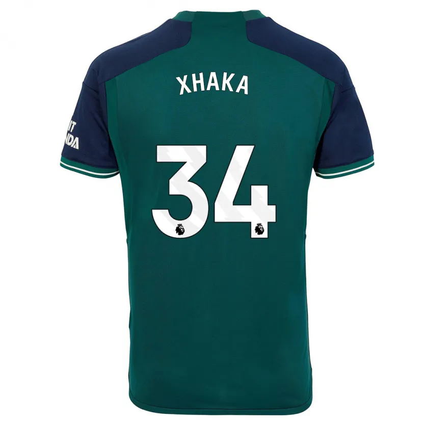 Danxen Niño Camiseta Granit Xhaka #34 Verde Equipación Tercera 2023/24 La Camisa