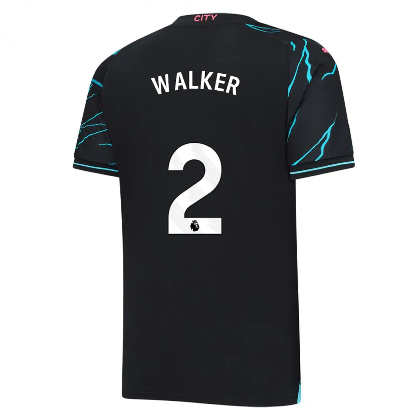 Danxen Niño Camiseta Kyle Walker #2 Azul Oscuro Equipación Tercera 2023/24 La Camisa