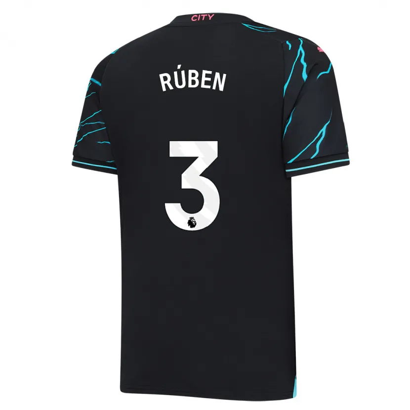 Danxen Niño Camiseta Rúben Dias #3 Azul Oscuro Equipación Tercera 2023/24 La Camisa