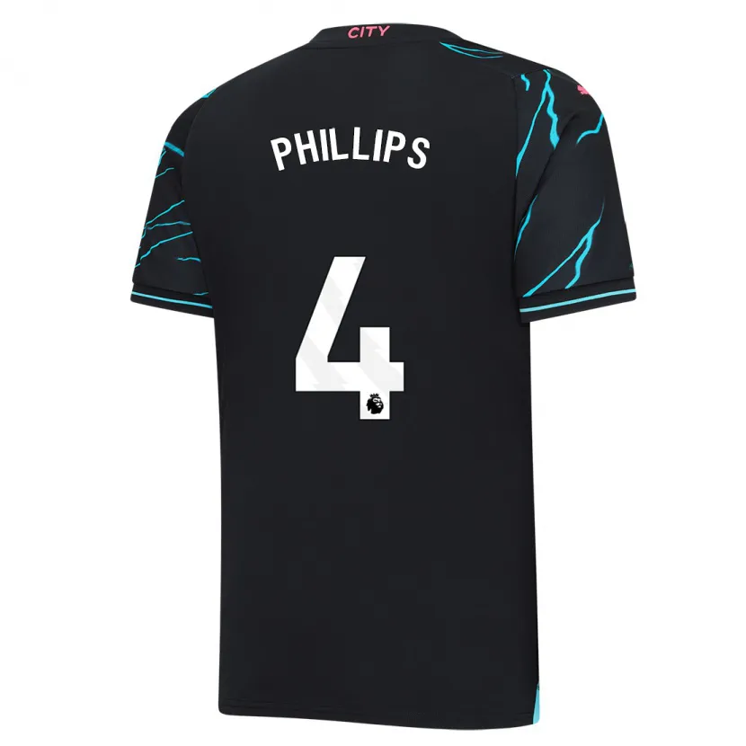 Danxen Niño Camiseta Kalvin Phillips #4 Azul Oscuro Equipación Tercera 2023/24 La Camisa