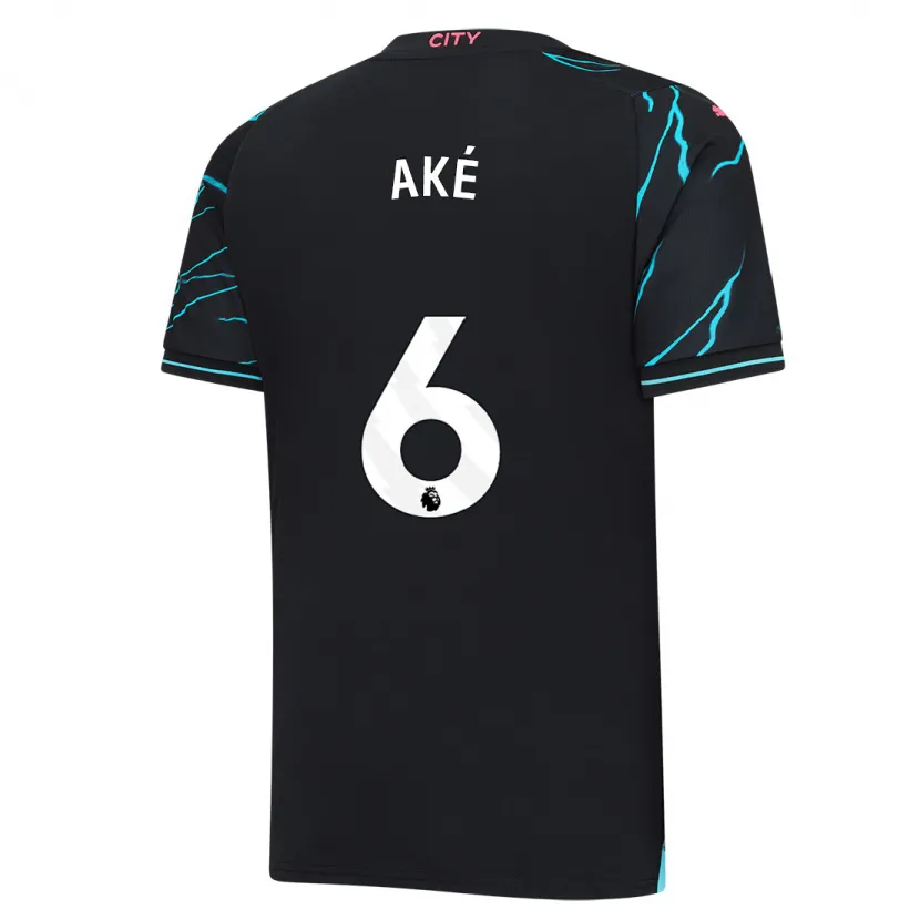 Danxen Niño Camiseta Nathan Aké #6 Azul Oscuro Equipación Tercera 2023/24 La Camisa