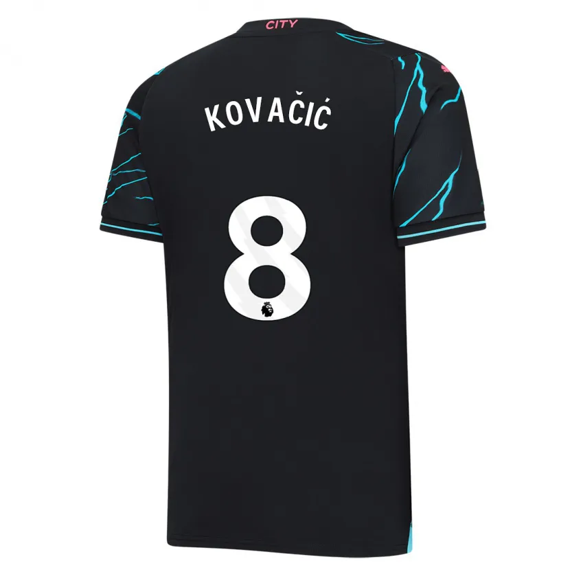 Danxen Niño Camiseta Mateo Kovacic #8 Azul Oscuro Equipación Tercera 2023/24 La Camisa