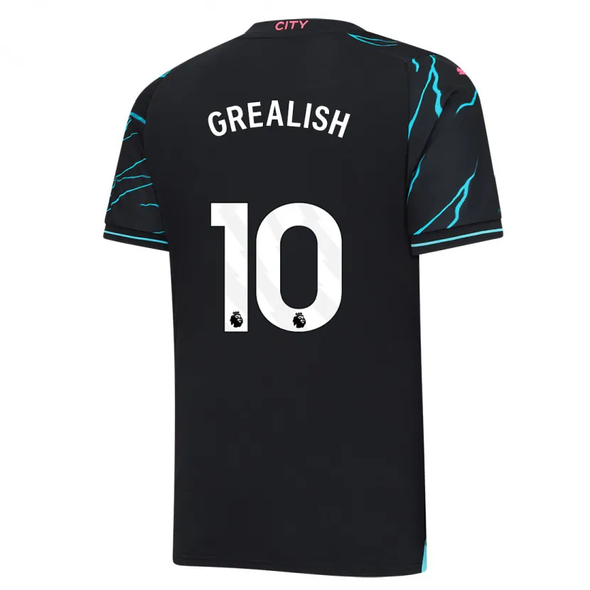 Danxen Niño Camiseta Jack Grealish #10 Azul Oscuro Equipación Tercera 2023/24 La Camisa