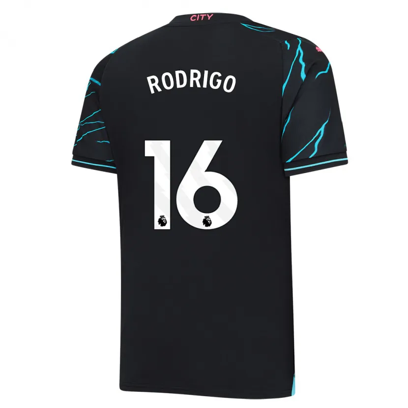 Danxen Niño Camiseta Rodri #16 Azul Oscuro Equipación Tercera 2023/24 La Camisa