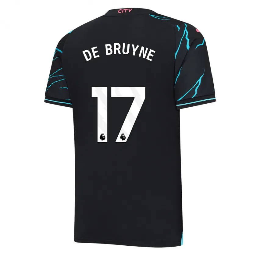 Danxen Niño Camiseta Kevin De Bruyne #17 Azul Oscuro Equipación Tercera 2023/24 La Camisa