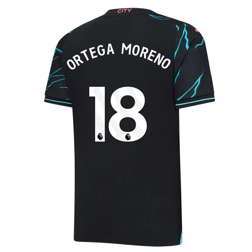 Danxen Niño Camiseta Stefan Ortega #18 Azul Oscuro Equipación Tercera 2023/24 La Camisa