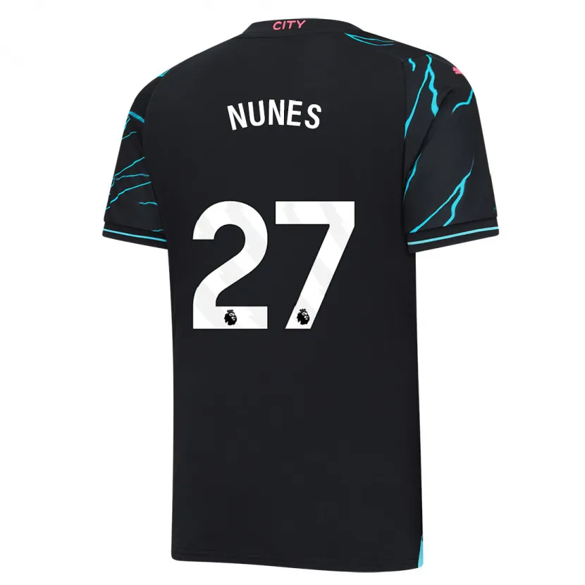 Danxen Niño Camiseta Matheus Nunes #27 Azul Oscuro Equipación Tercera 2023/24 La Camisa