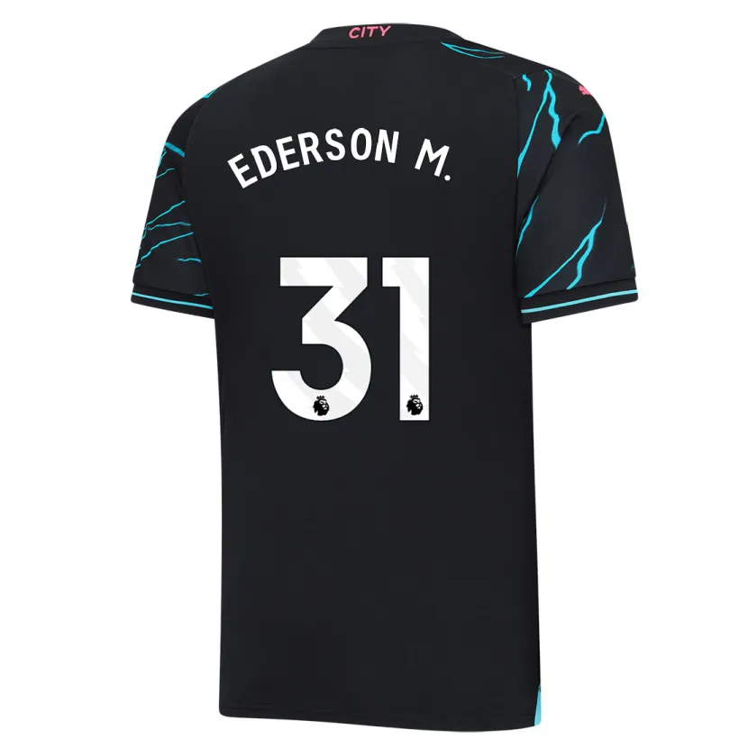 Danxen Niño Camiseta Ederson #31 Azul Oscuro Equipación Tercera 2023/24 La Camisa