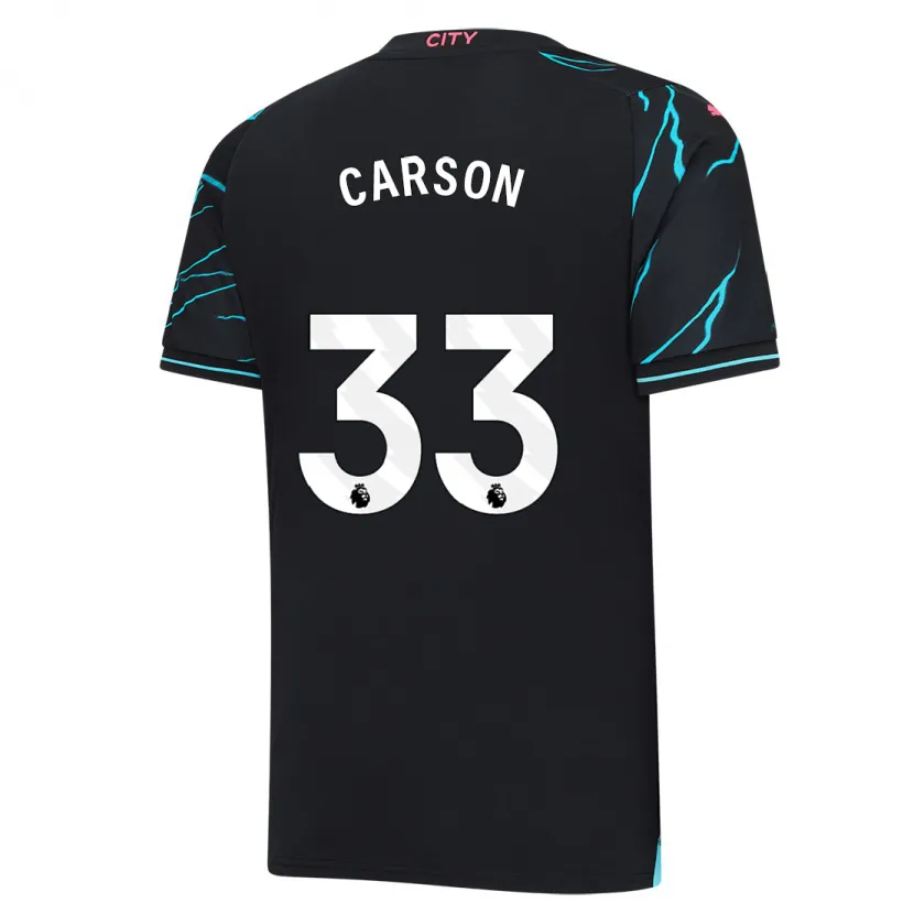 Danxen Niño Camiseta Scott Carson #33 Azul Oscuro Equipación Tercera 2023/24 La Camisa