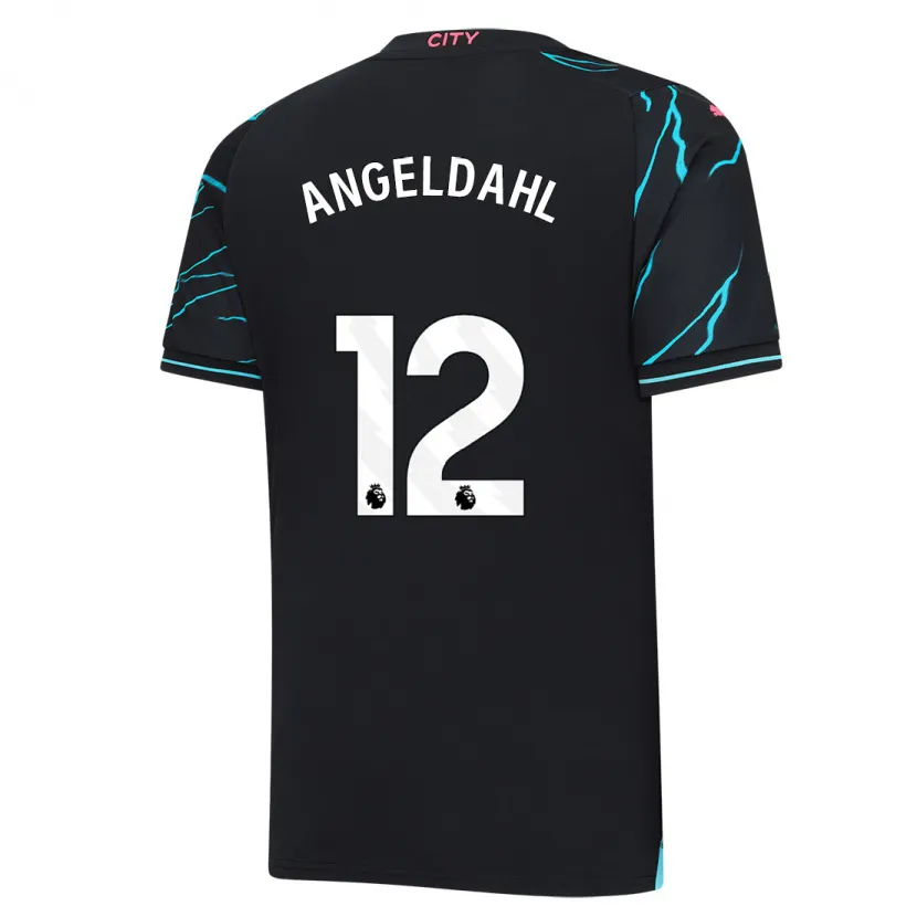 Danxen Niño Camiseta Filippa Angeldahl #12 Azul Oscuro Equipación Tercera 2023/24 La Camisa