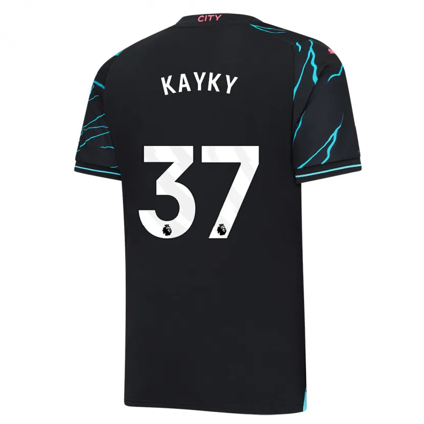 Danxen Niño Camiseta Kayky #37 Azul Oscuro Equipación Tercera 2023/24 La Camisa