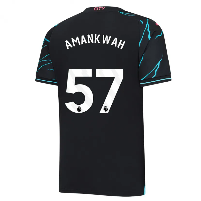 Danxen Niño Camiseta Yeboah Amankwah #57 Azul Oscuro Equipación Tercera 2023/24 La Camisa