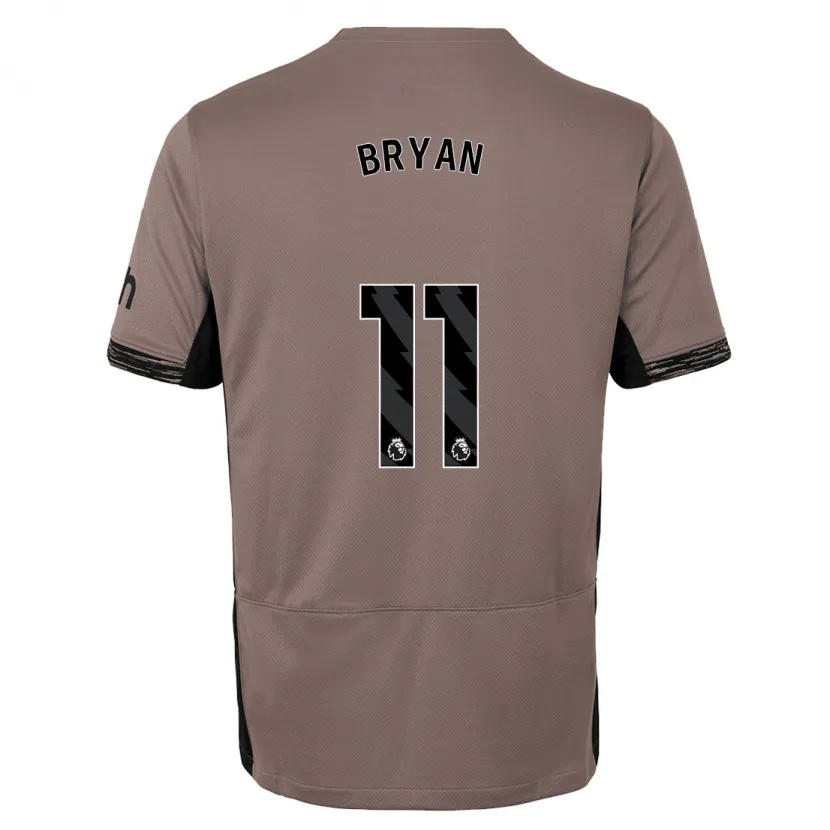 Danxen Niño Camiseta Bryan Gil #11 Beige Obscuro Equipación Tercera 2023/24 La Camisa