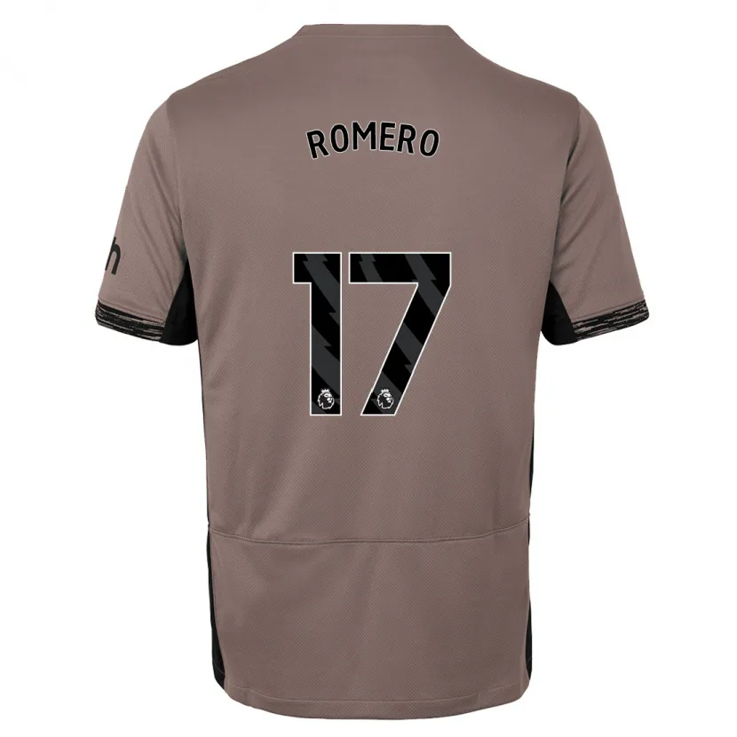 Danxen Niño Camiseta Cristian Romero #17 Beige Obscuro Equipación Tercera 2023/24 La Camisa