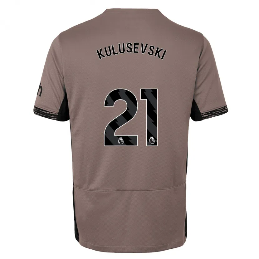 Danxen Niño Camiseta Dejan Kulusevski #21 Beige Obscuro Equipación Tercera 2023/24 La Camisa