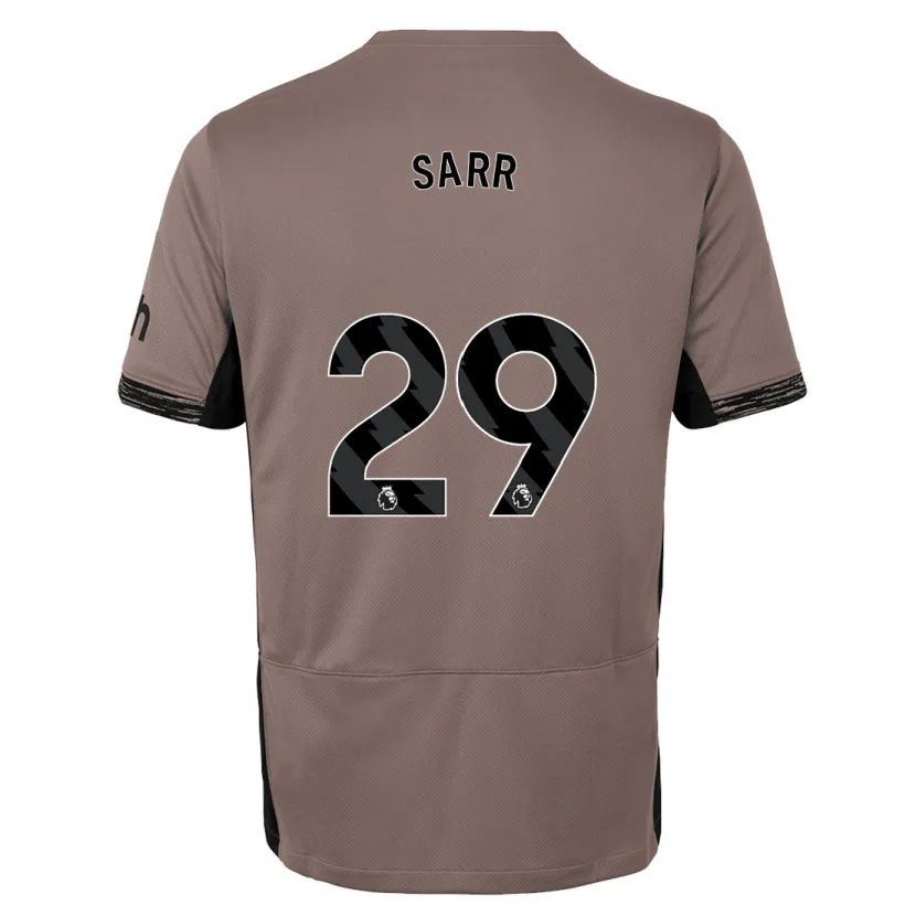 Danxen Niño Camiseta Pape Matar Sarr #29 Beige Obscuro Equipación Tercera 2023/24 La Camisa