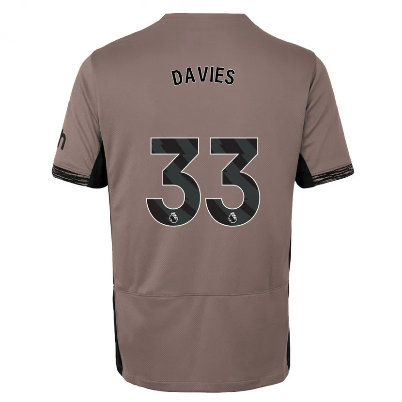 Danxen Niño Camiseta Ben Davies #33 Beige Obscuro Equipación Tercera 2023/24 La Camisa