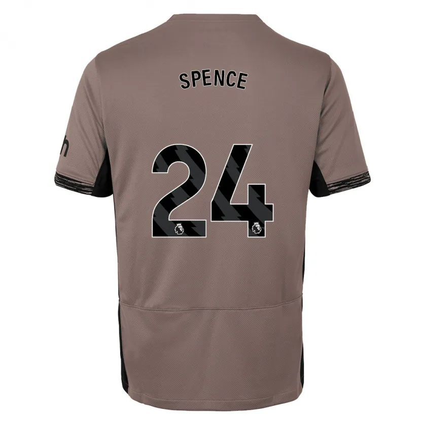 Danxen Niño Camiseta Djed Spence #24 Beige Obscuro Equipación Tercera 2023/24 La Camisa