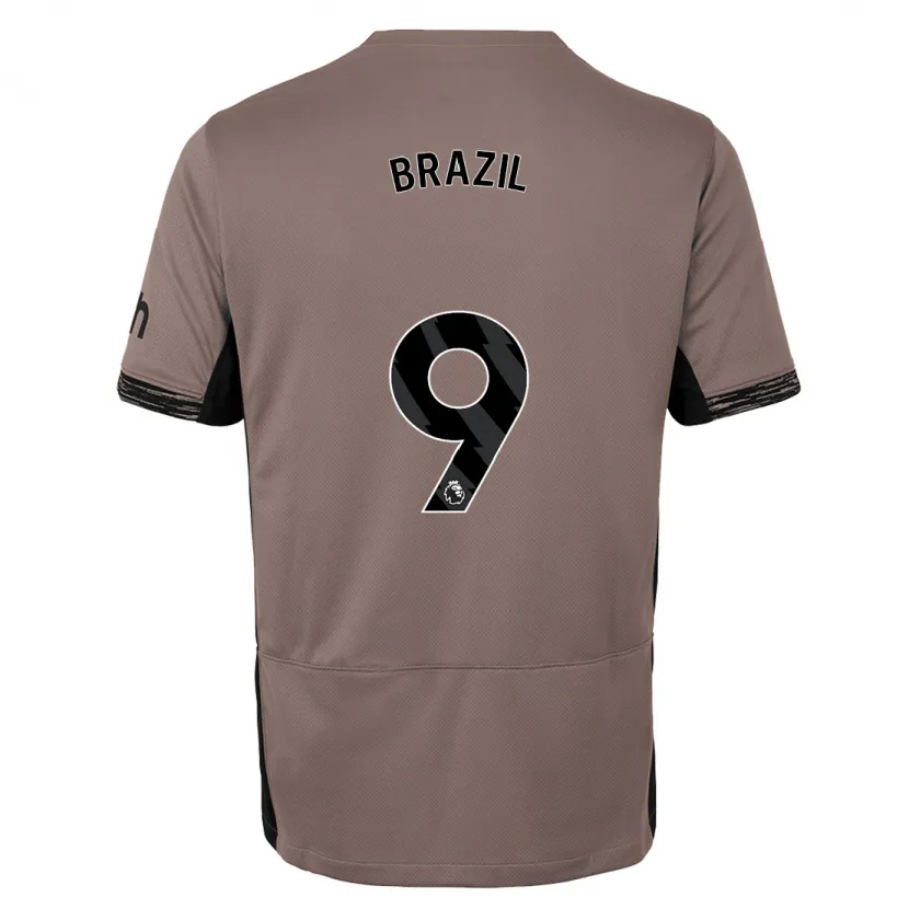 Danxen Niño Camiseta Ellie Brazil #9 Beige Obscuro Equipación Tercera 2023/24 La Camisa