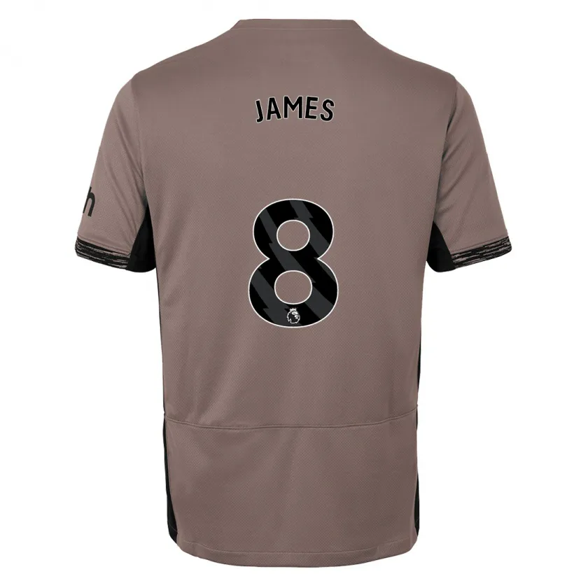 Danxen Niño Camiseta Angharad James #8 Beige Obscuro Equipación Tercera 2023/24 La Camisa