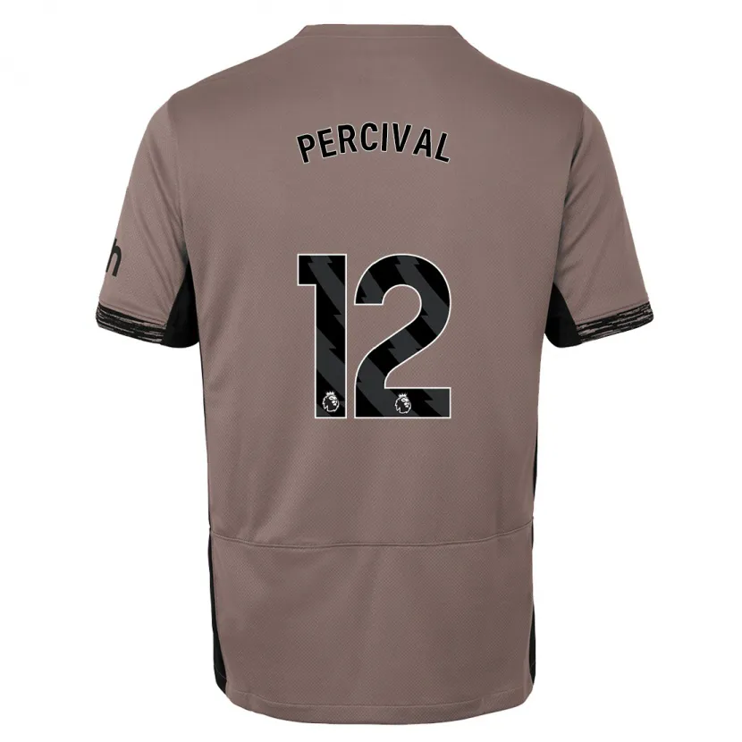 Danxen Niño Camiseta Ria Percival #12 Beige Obscuro Equipación Tercera 2023/24 La Camisa